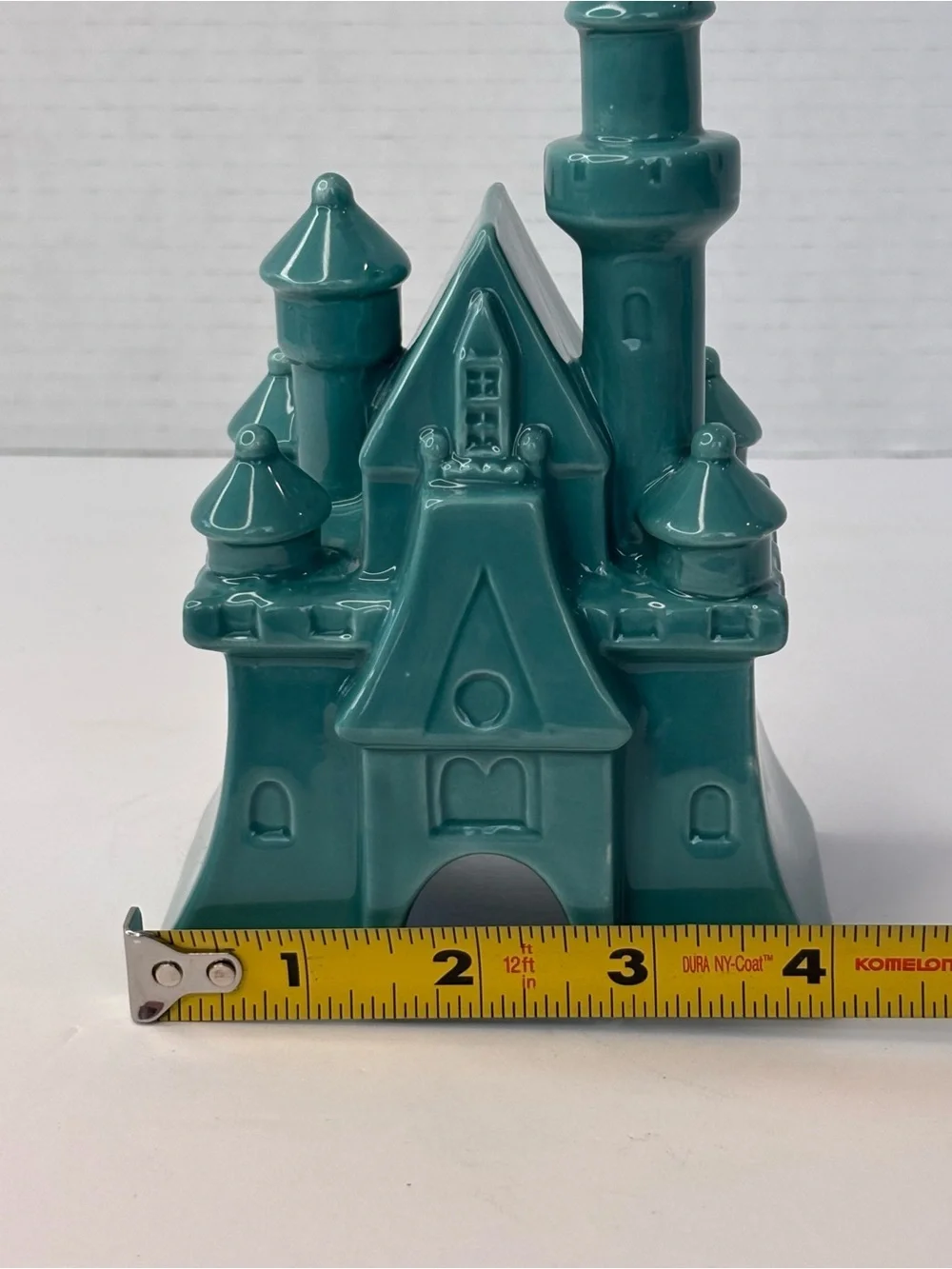 Disney Parks Fantasyland Castle Teal Blue Ceramic Figure Cake Topper Decoration